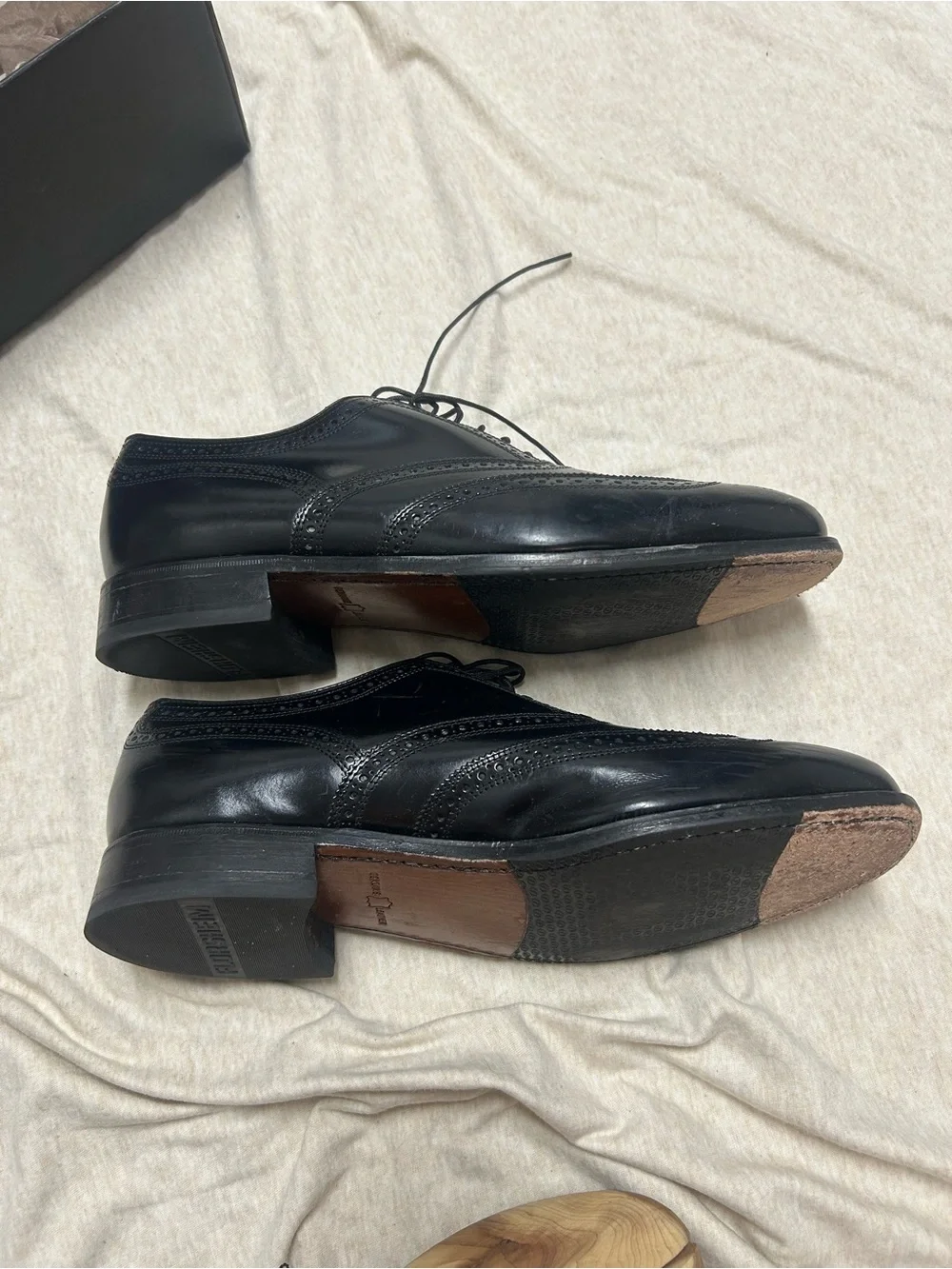 Florsheim Lexington Wingtip Oxford Shoes Size 11 In Box With Cedar Shoe Keepers